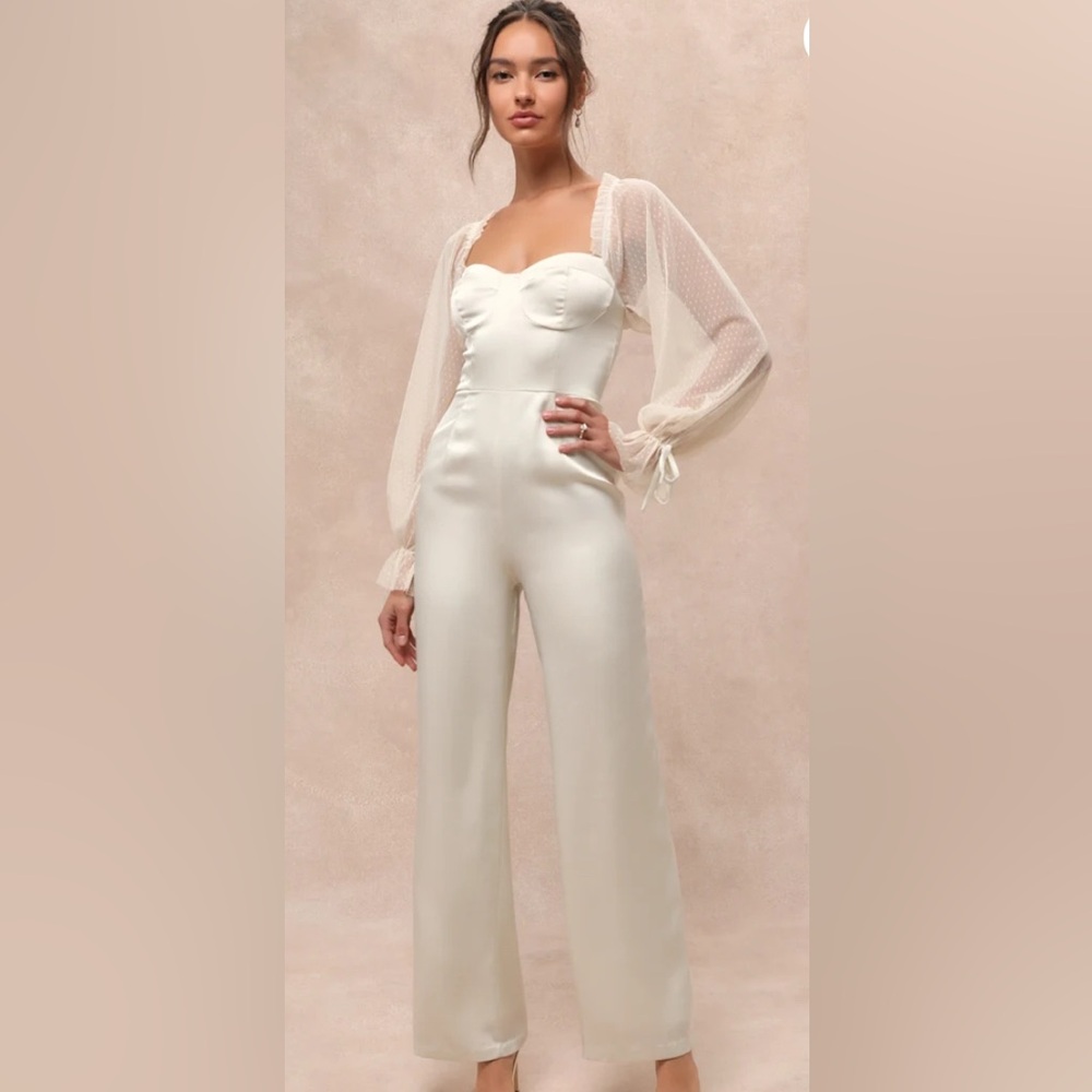Lulu's Cream Bridal Jumpsuit - NWT